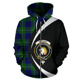 Oliphant Modern Tartan Crest Zipper Hoodie - Circle Style